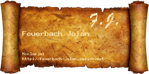Feuerbach Jolán névjegykártya